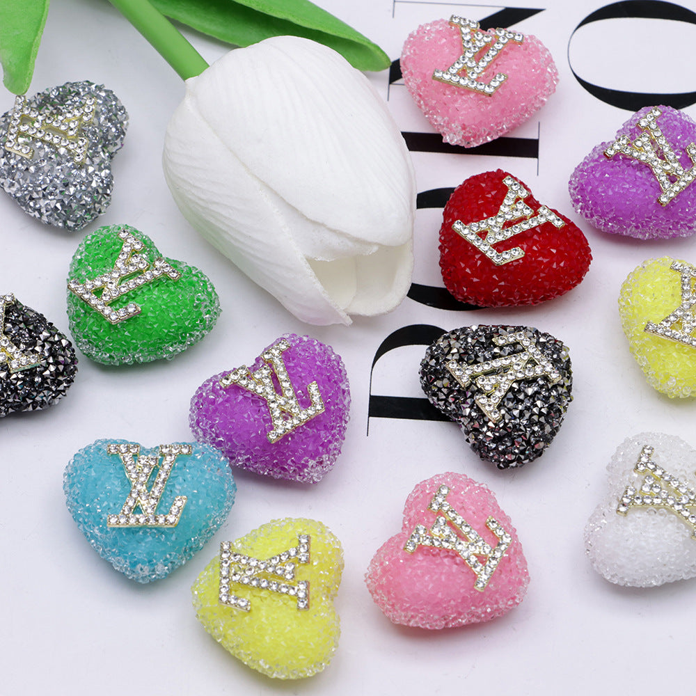 Rhinestone Heart Focal Bead Topper