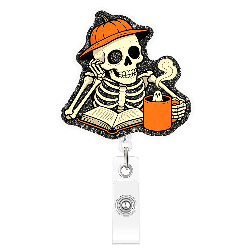 Halloween Skeleton Nurse Badge Holder