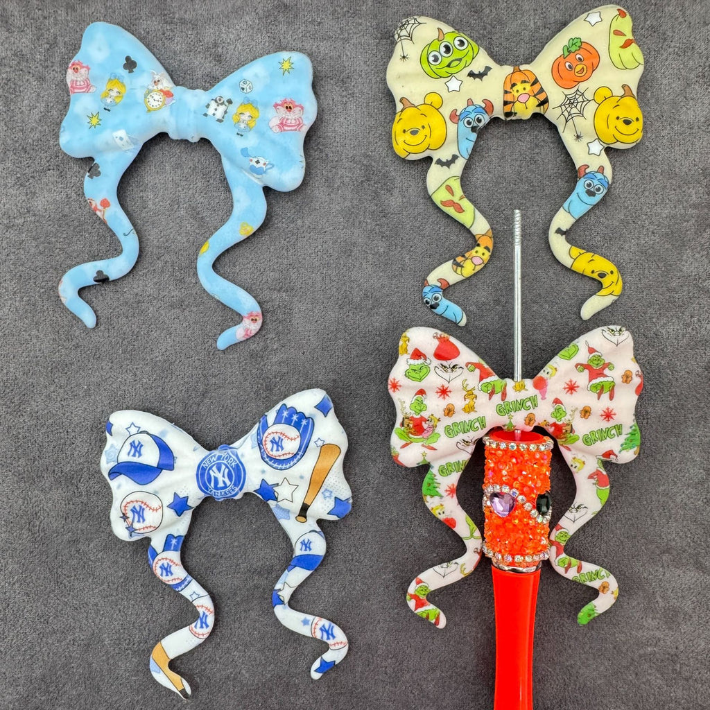 Printed Silicone Ribbon Bow Topper