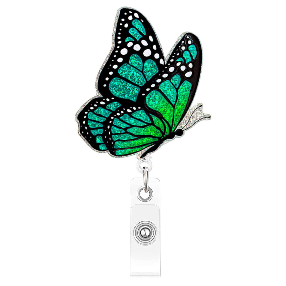 Glitter Butterfly Nurse Badge Holder
