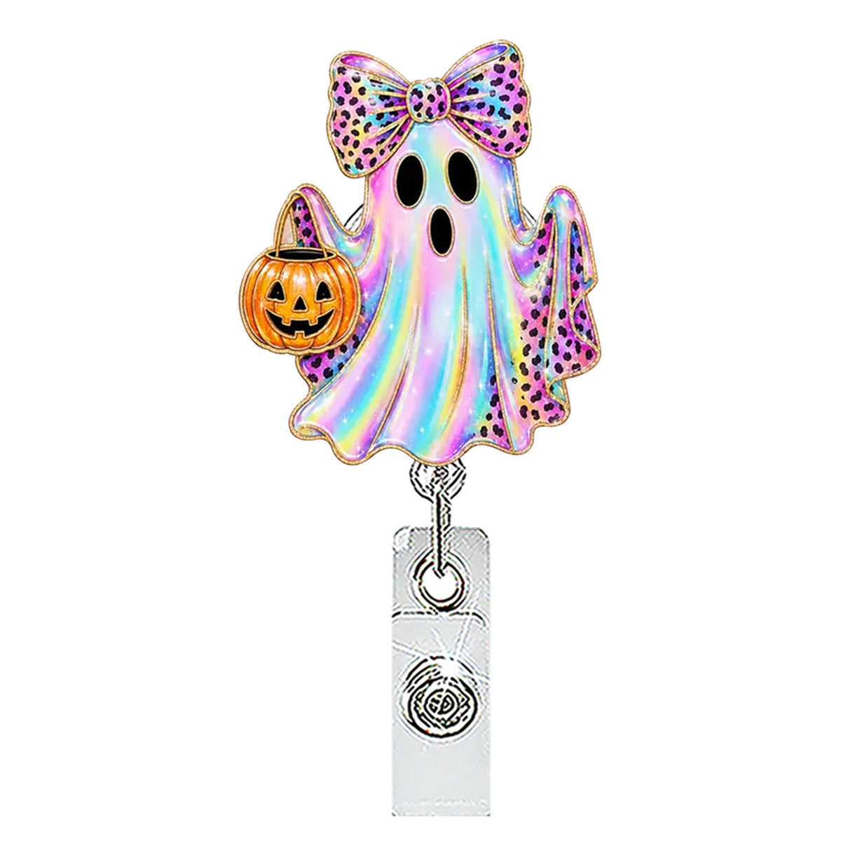Halloween Ghost Nurse Badge Holder