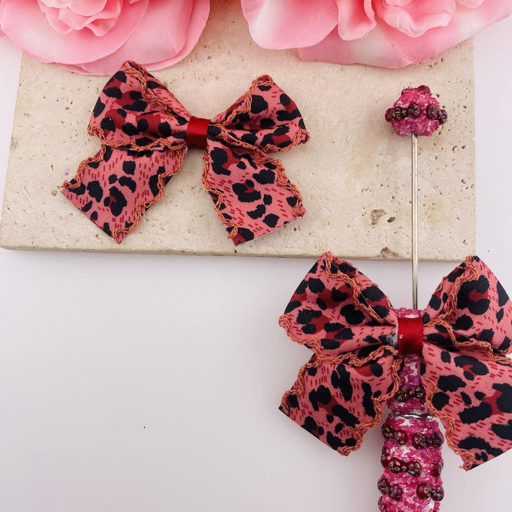 Leopard Print Bow Pen Topper (50pcs)