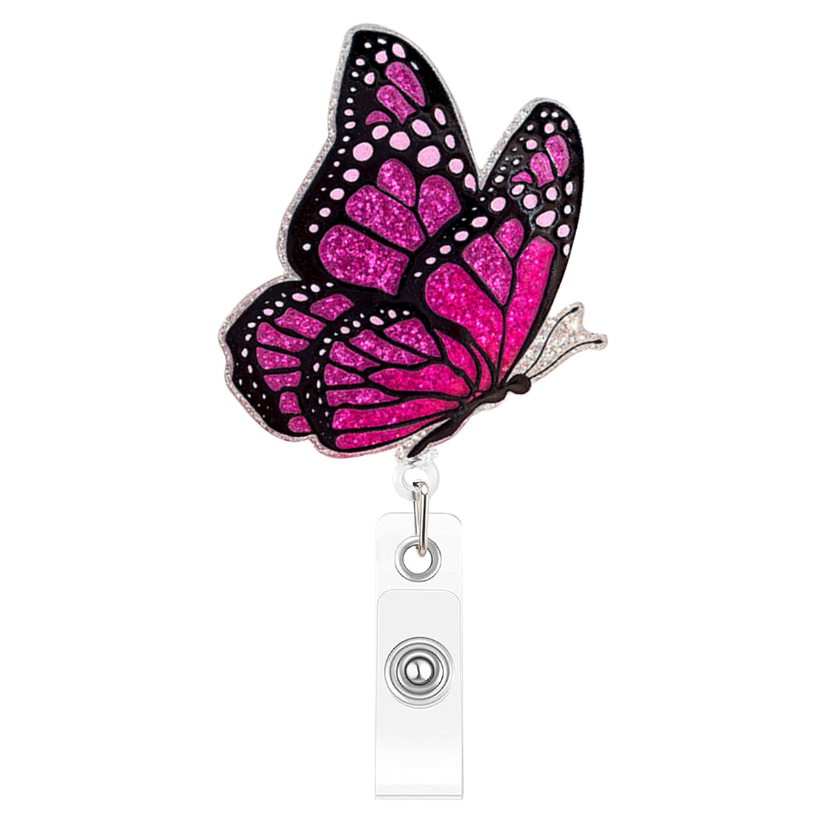 Glitter Butterfly Nurse Badge Holder