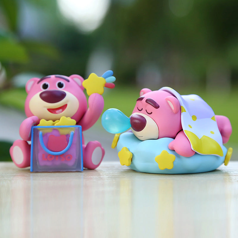 Strawberry Bear Figure Topper Set