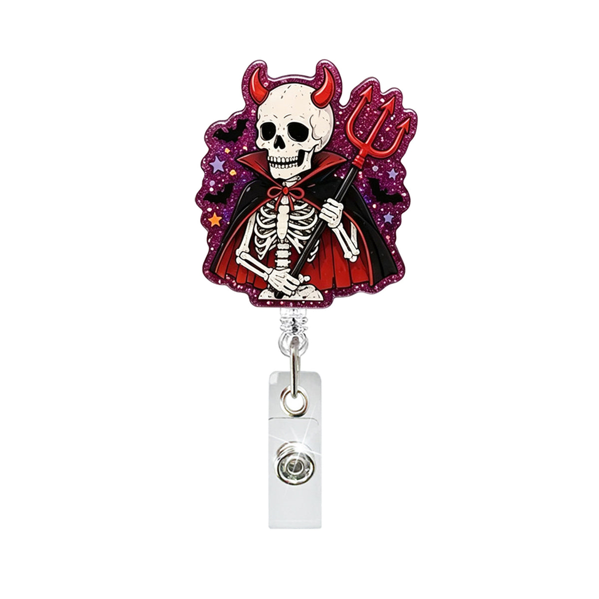 Halloween Skeleton and Ghost Nurse Badge Holder