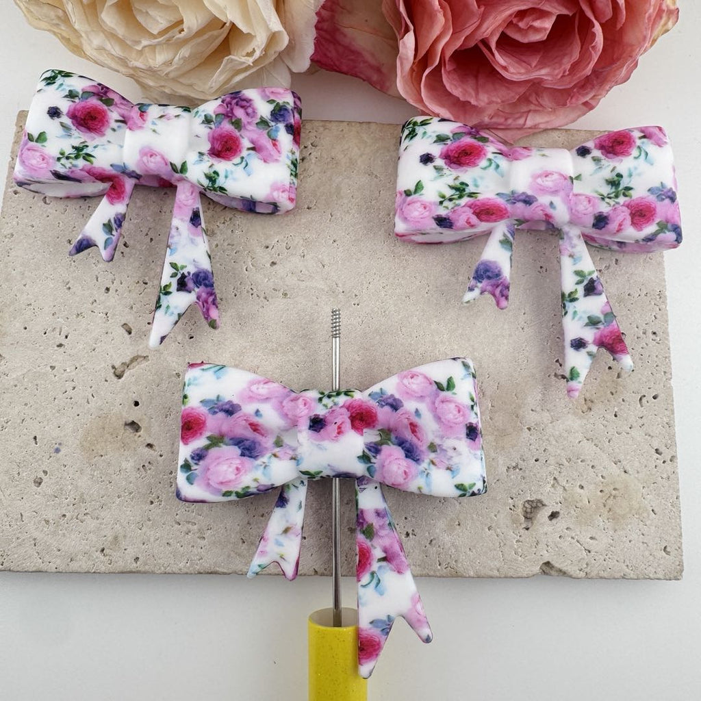 Printed Silicone Bow Pen Topper