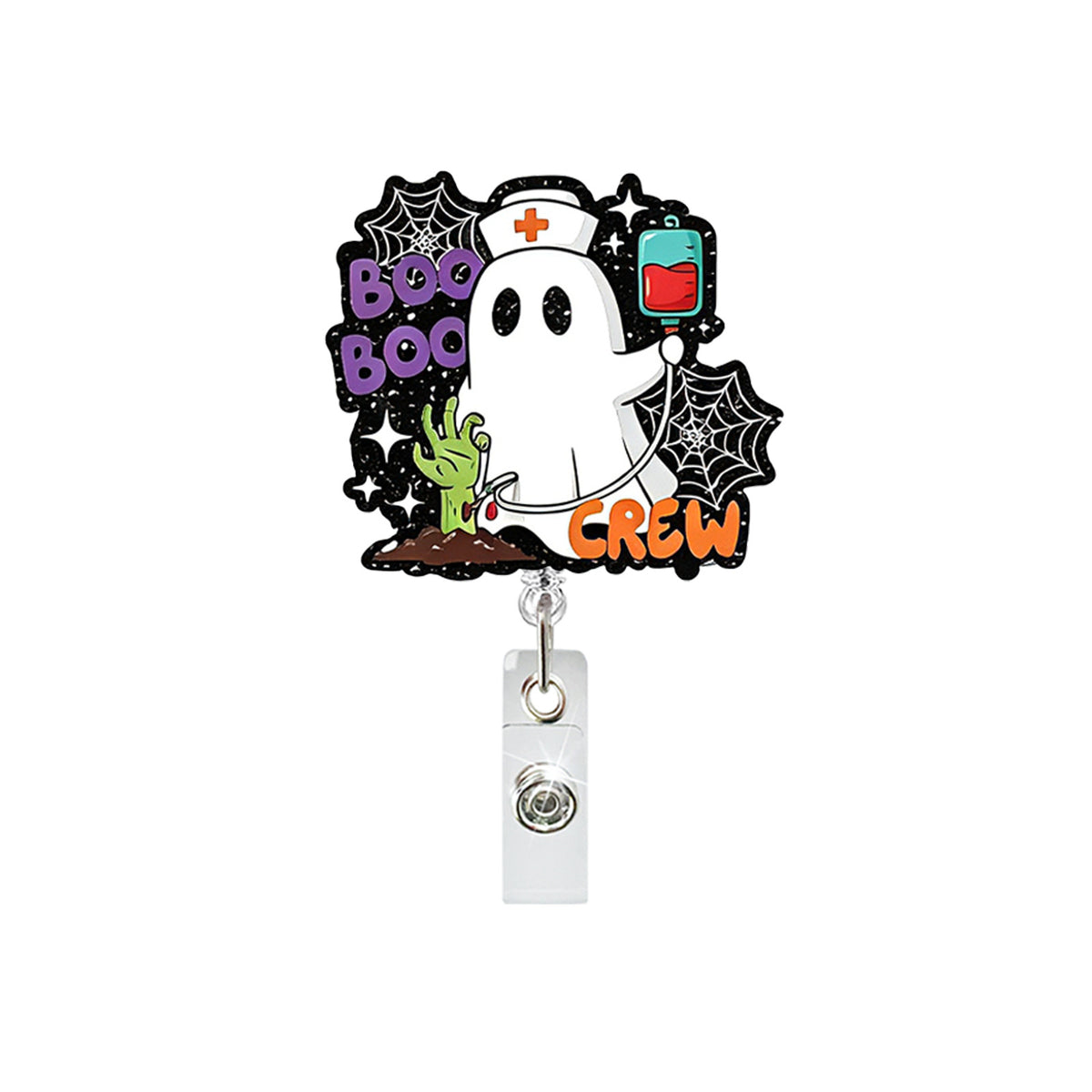 Halloween Ghost Nurse Nurse Badge Holder