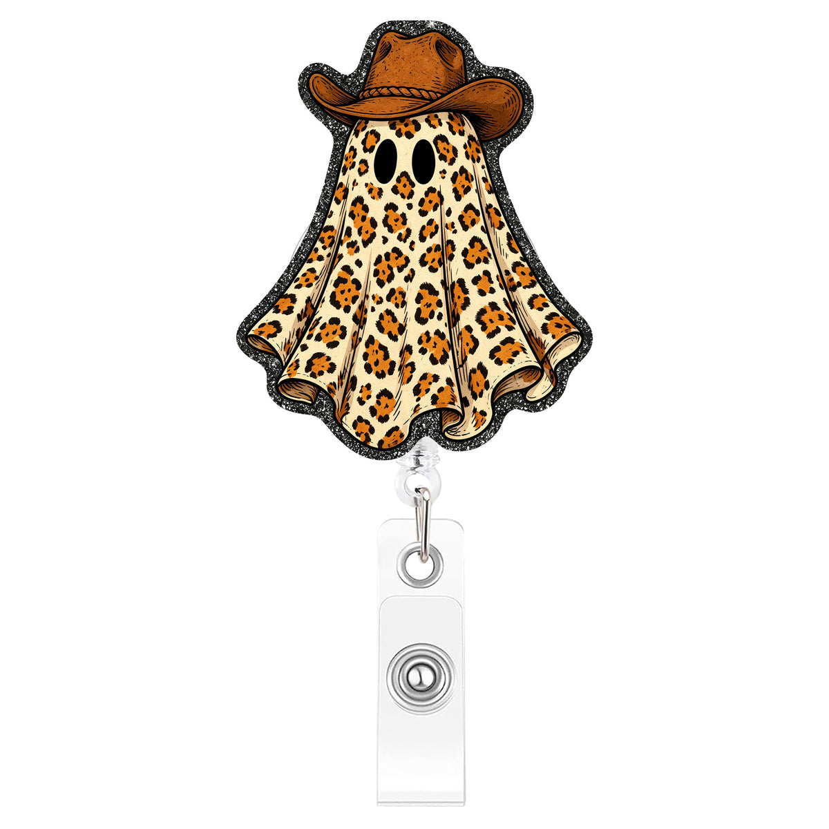 Leopard Boo Ghost Nurse Badge Holder