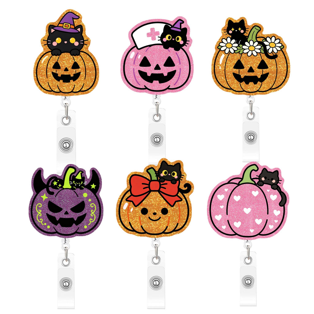 Halloween Cat Nurse Badge Holder