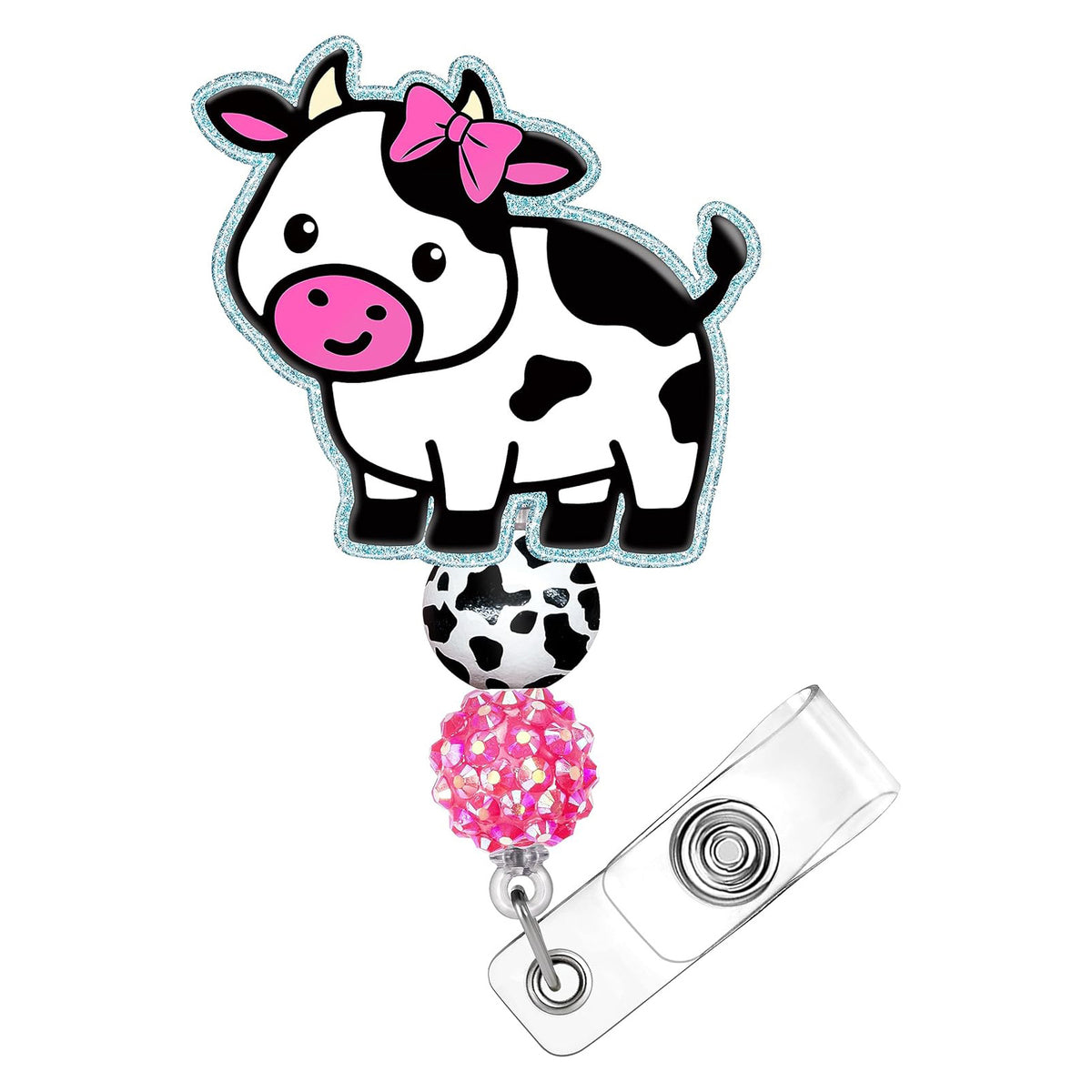 Medical Rainbow and Cow Nurse Badge Holder