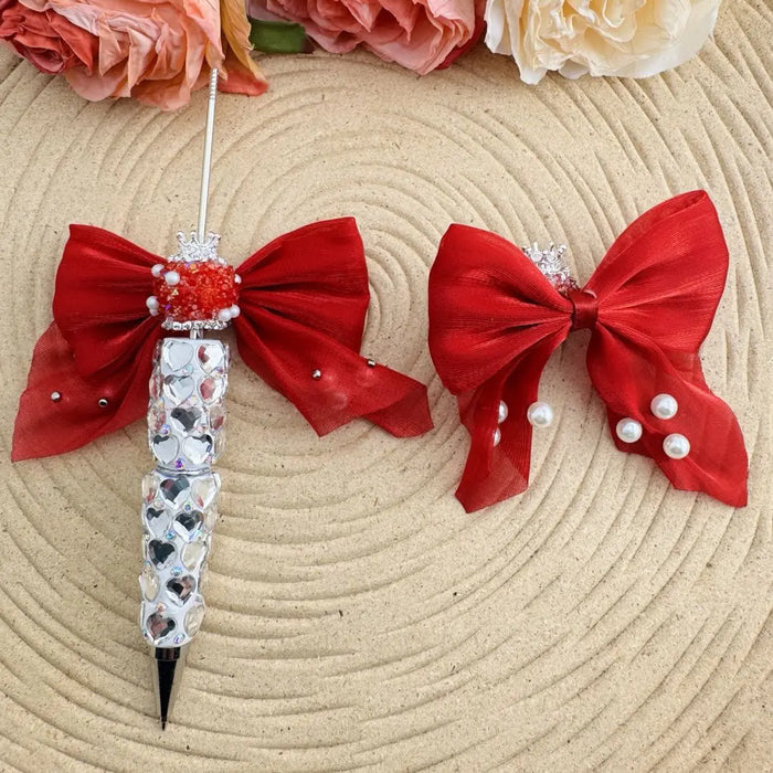 Tulle Bow Rhinestone Ball Topper
