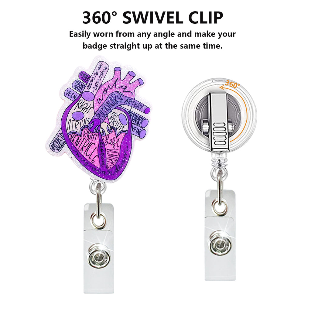 Glitter Heart Nurse Badge Holder