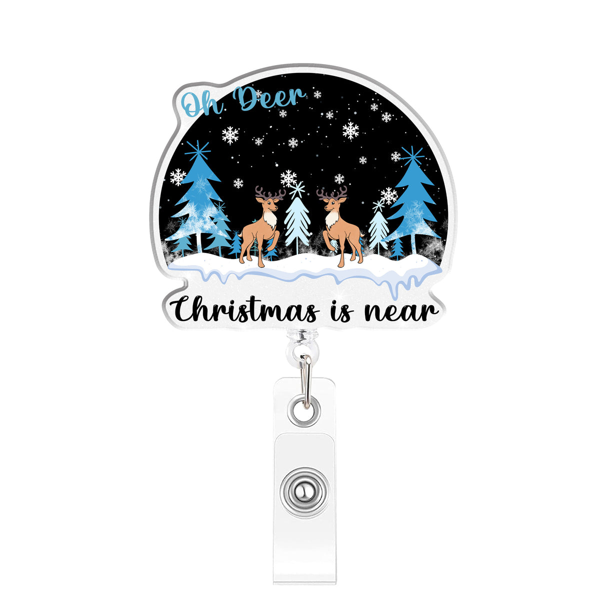 Winter Christmas Nurse Badge Holder