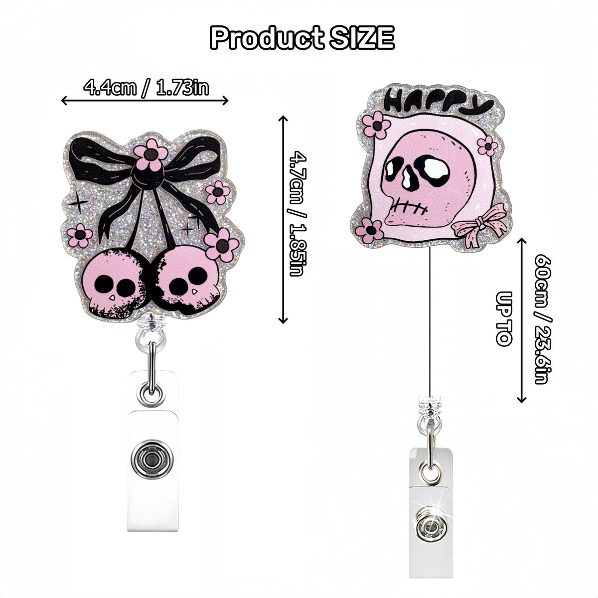 Black Pink Halloween Nurse Badge Holder