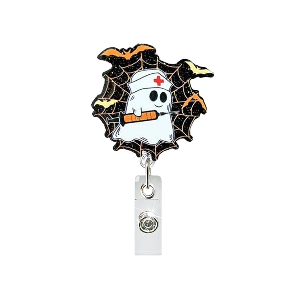 Halloween Ghost Nurse Badge Holder