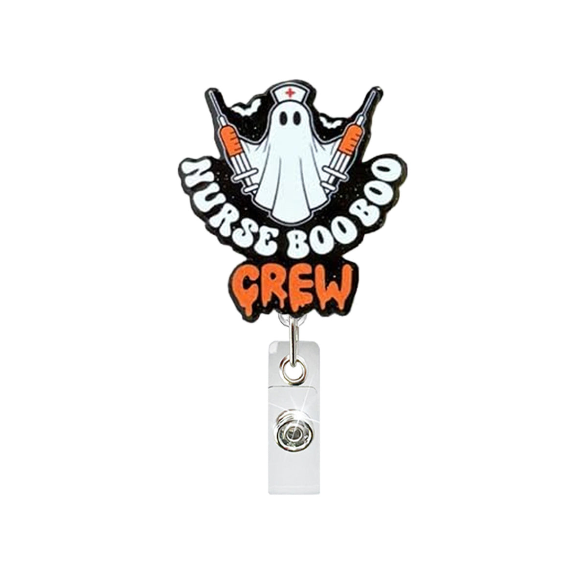 Halloween Ghost Nurse Badge Holder