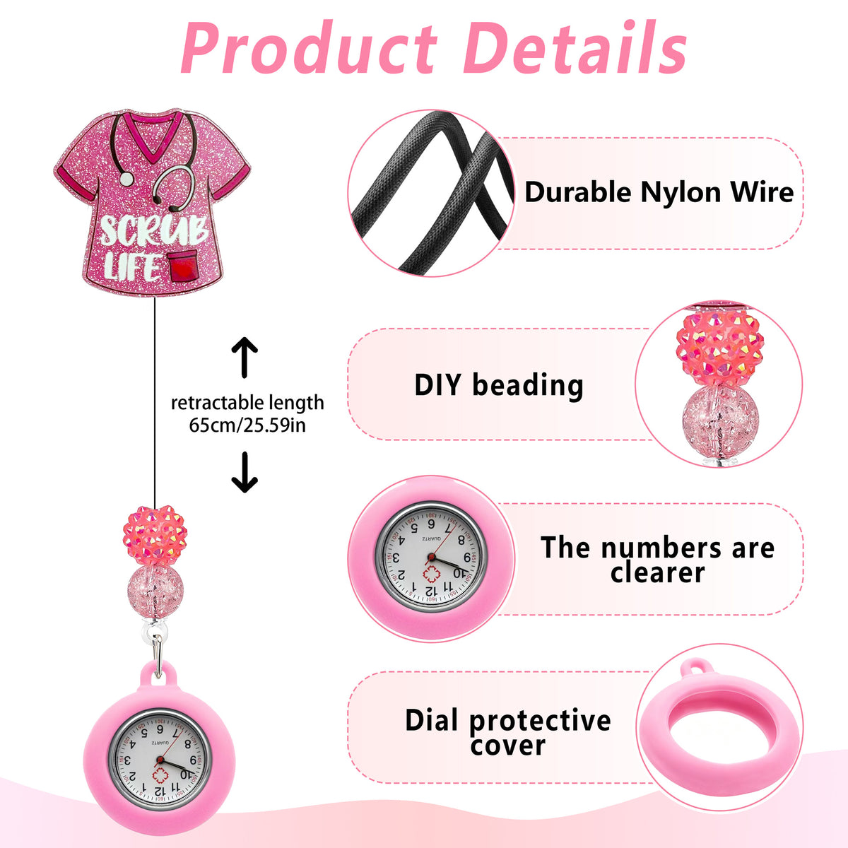 Beaded Nurse Watch Nurse Badge Holder