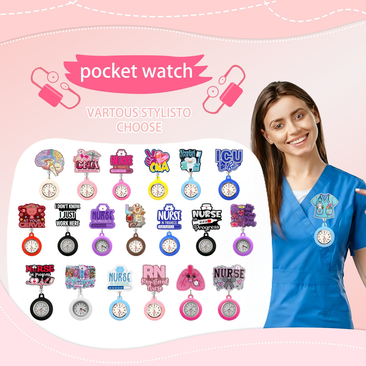 Medical Nurse Watch Nurse Badge Holder