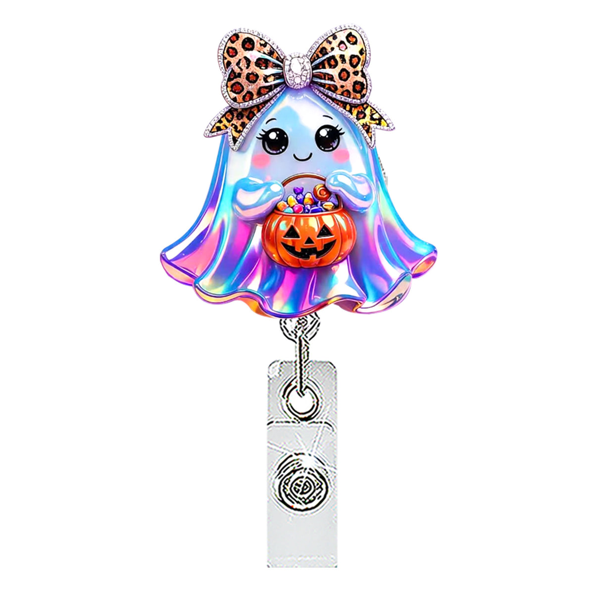 Halloween Ghost Nurse Badge Holder