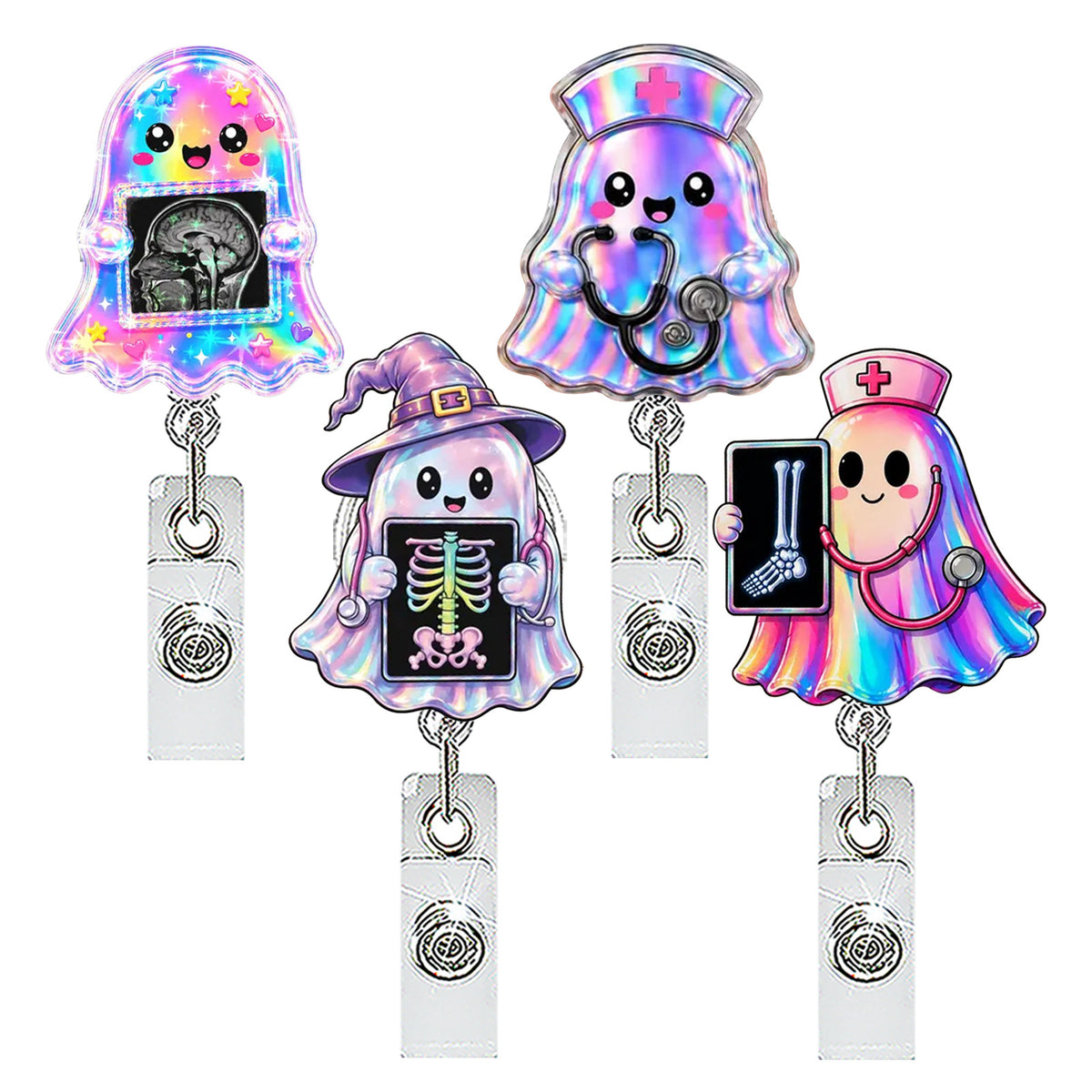 X Ray Ghost Nurse Badge Holder
