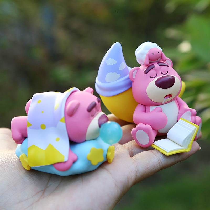 Strawberry Bear Figure Topper Set