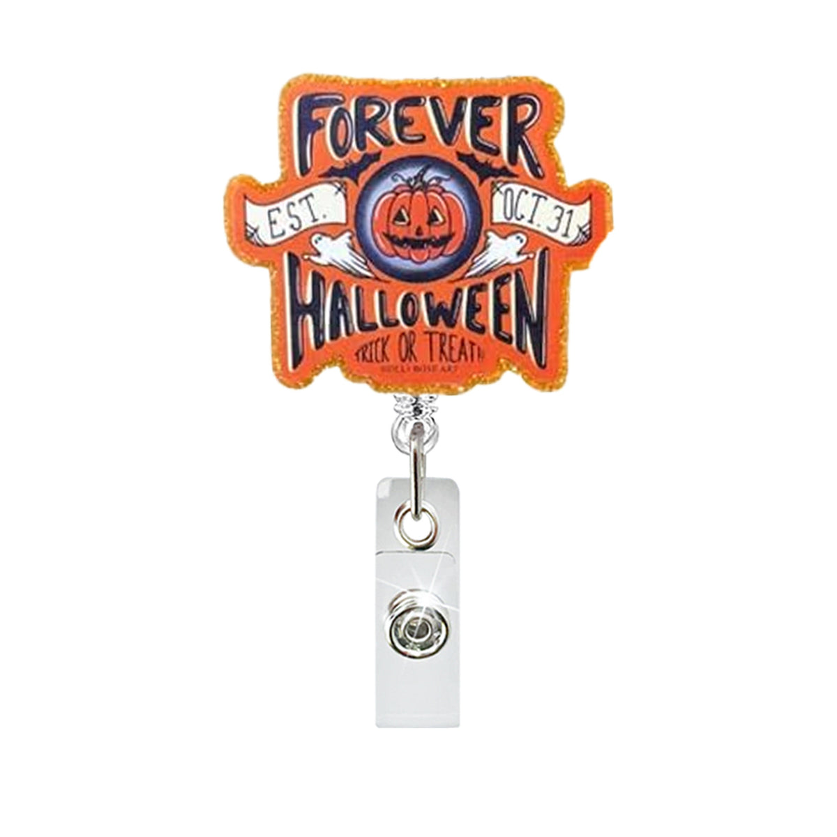 Halloween Ghost Nurse Badge Holder