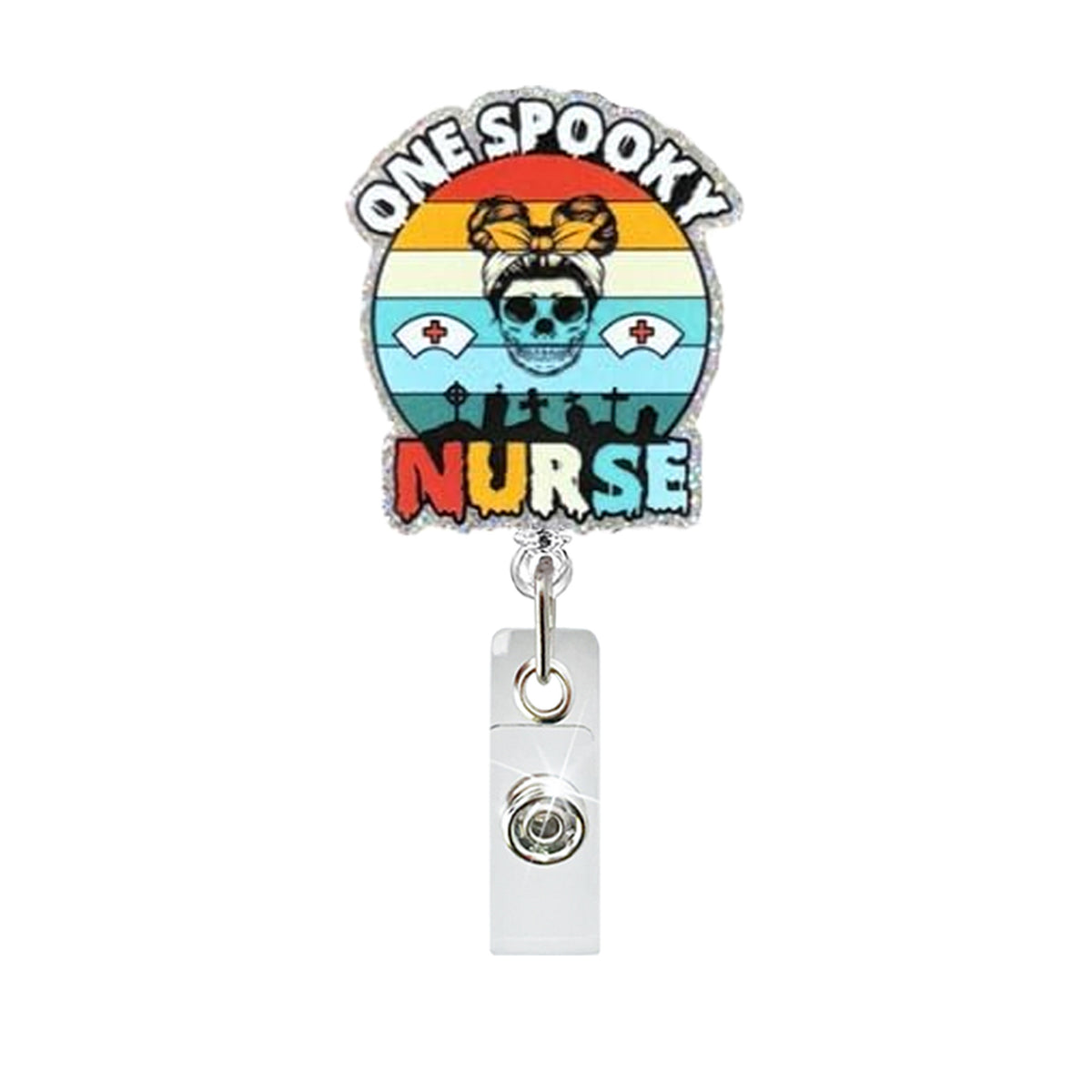 Halloween Ghost Nurse Badge Holder