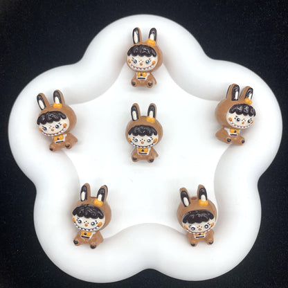Caramel Bubu Hand Painted Beads 1pc