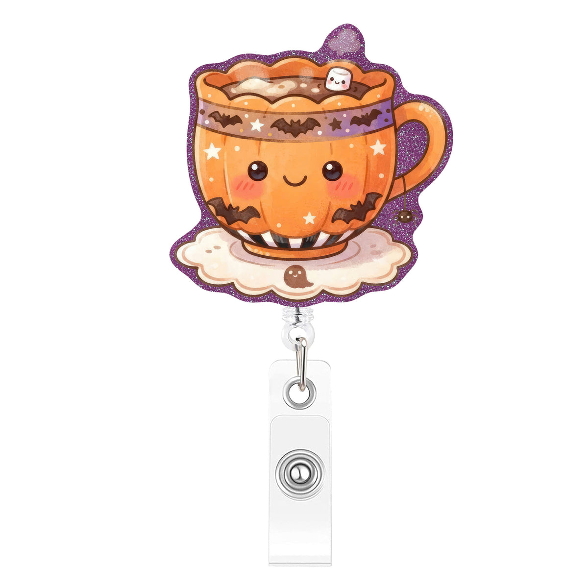 Purple Halloween Dessert Nurse Badge Holder