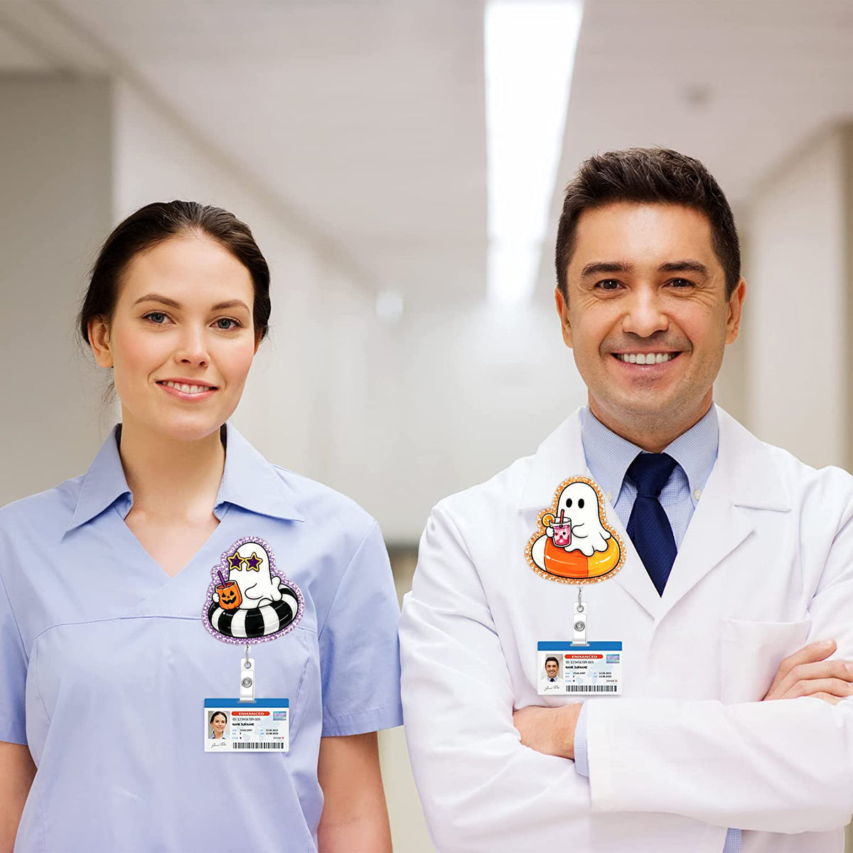 Pool Float Ghost Nurse Badge Holder