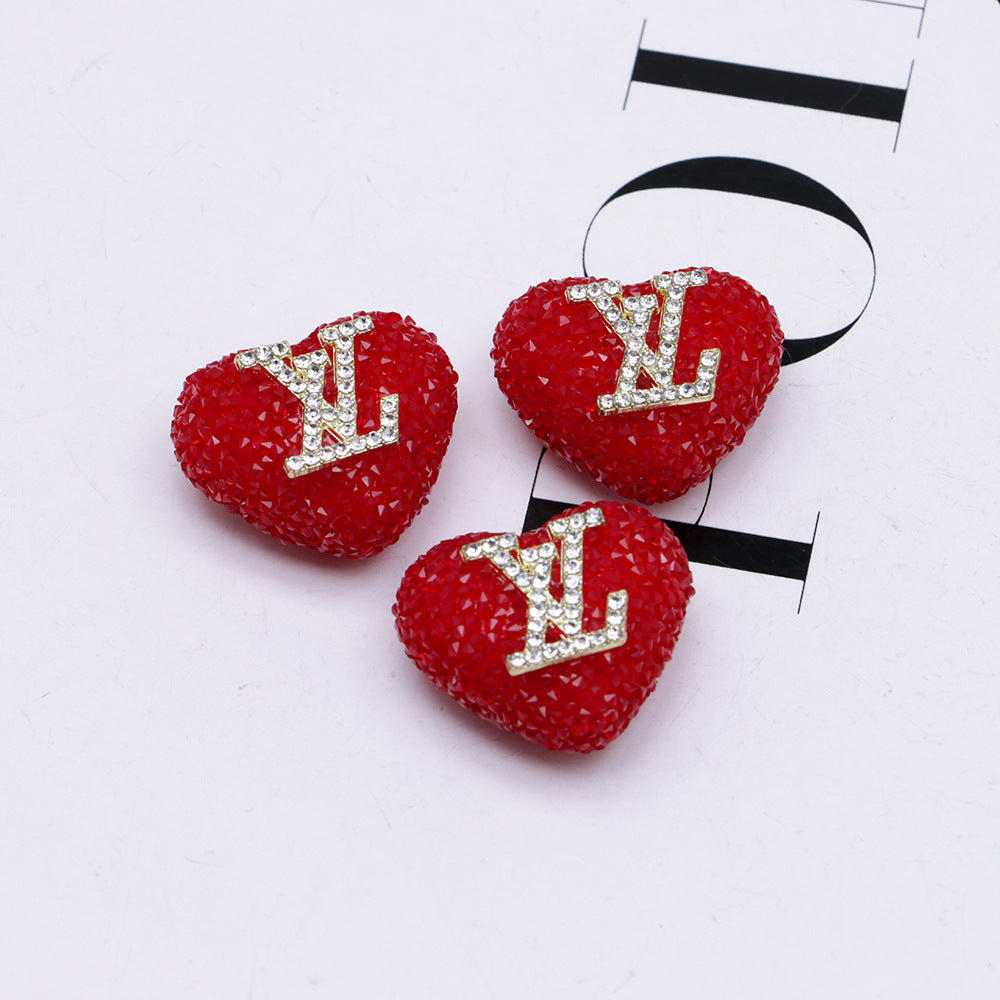 Rhinestone Heart Focal Bead Topper