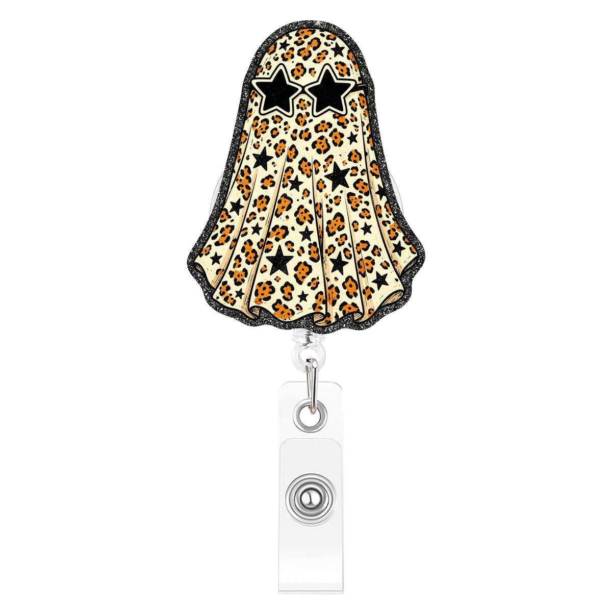 Leopard Boo Ghost Nurse Badge Holder