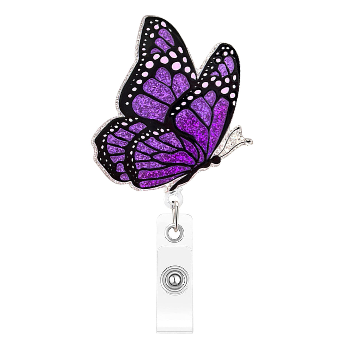 Glitter Butterfly Nurse Badge Holder