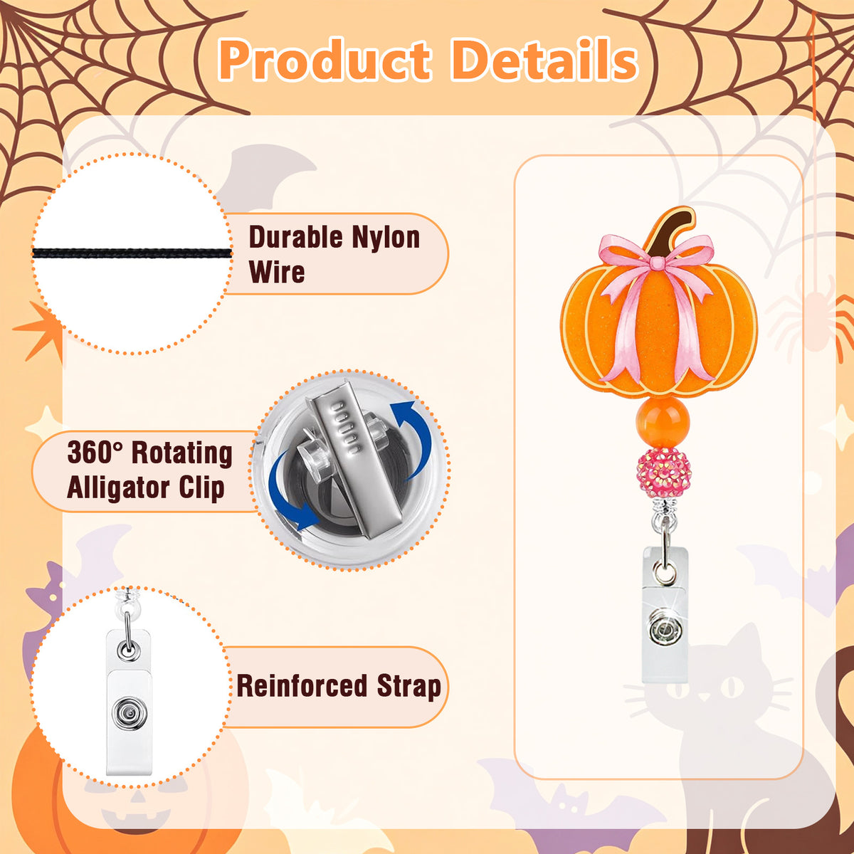 Fall Pumpkin Nurse Badge Holder