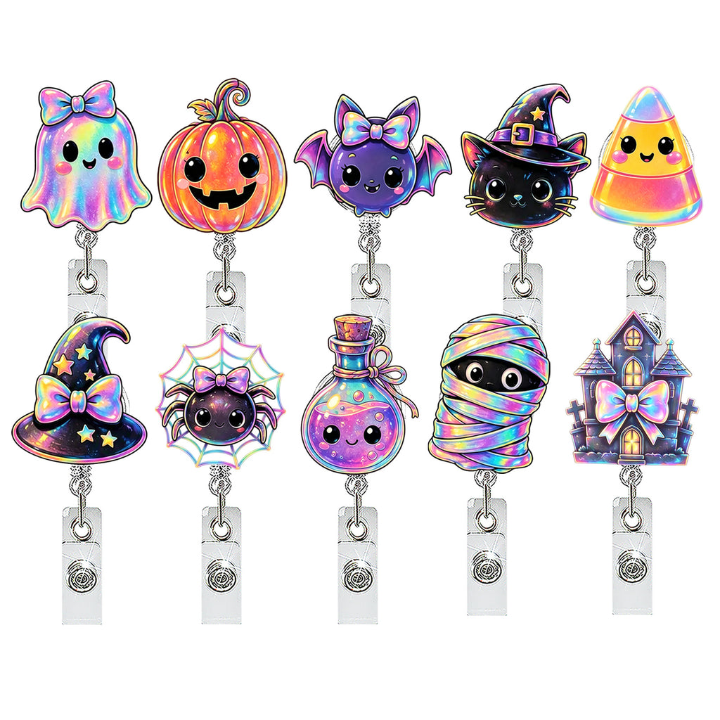 Halloween Ghost Nurse Badge Holder