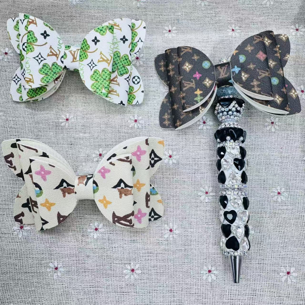 Designer Double-Layer Leather Butterfly Topper