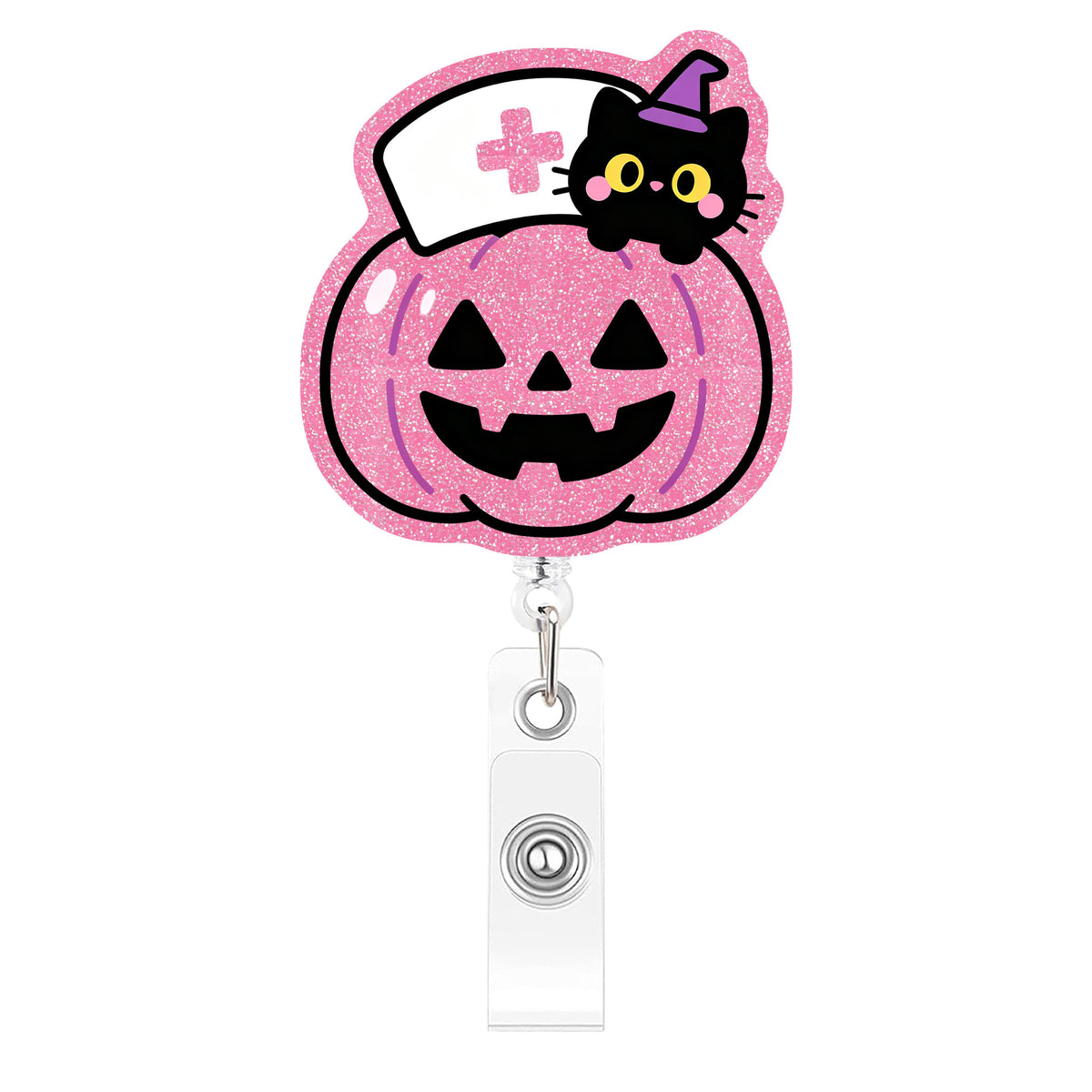 Halloween Cat Nurse Badge Holder
