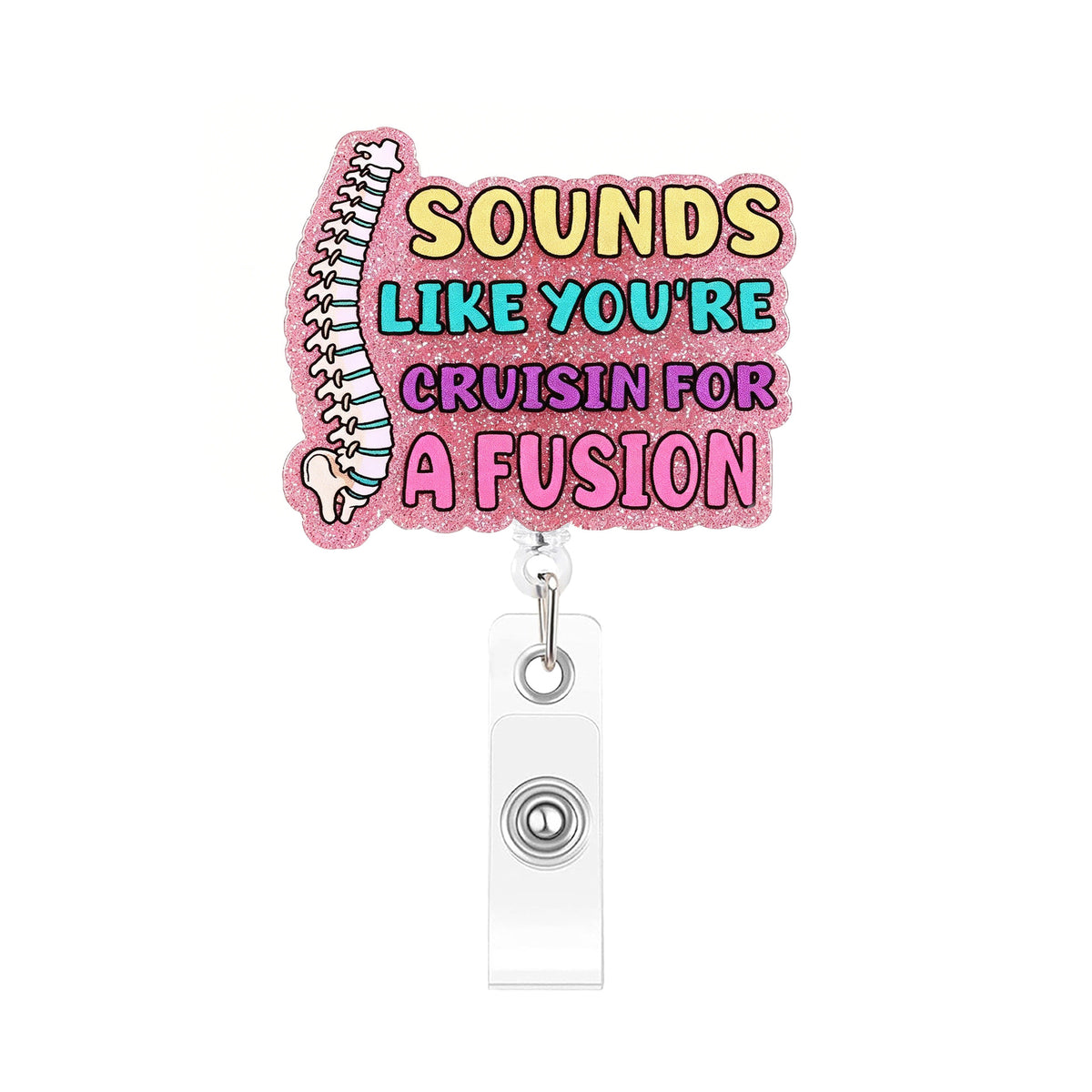 Pink Medical Designs Nurse Badge Holder