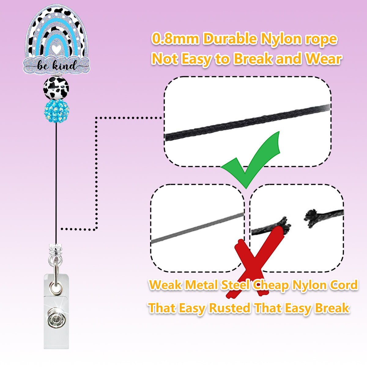 Medical Rainbow and Cow Nurse Badge Holder