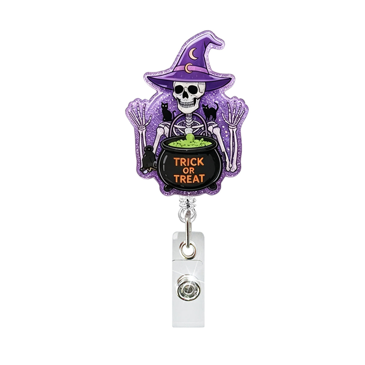 Halloween Skeleton and Ghost Nurse Badge Holder