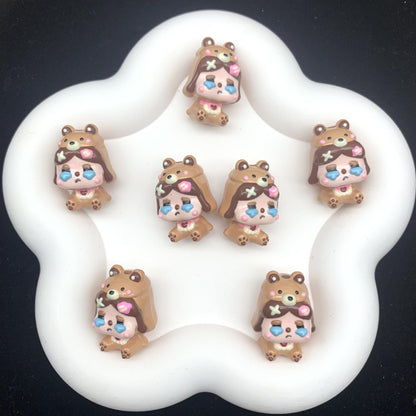 Caramel Cry Baby Hand Painted Beads (1pc)