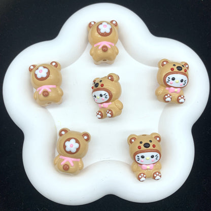 Adorable Kitty Hand Painted Beads 1pc