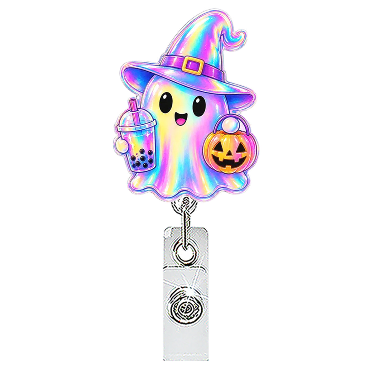 Halloween Ghost Nurse Badge Holder