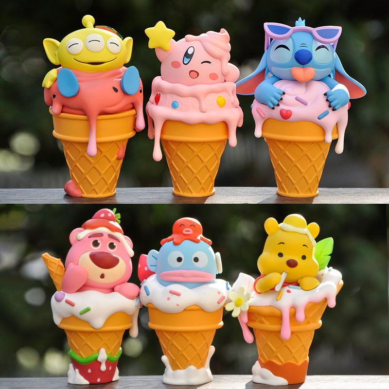 Ice Cream Disney Character Figure Topper Set