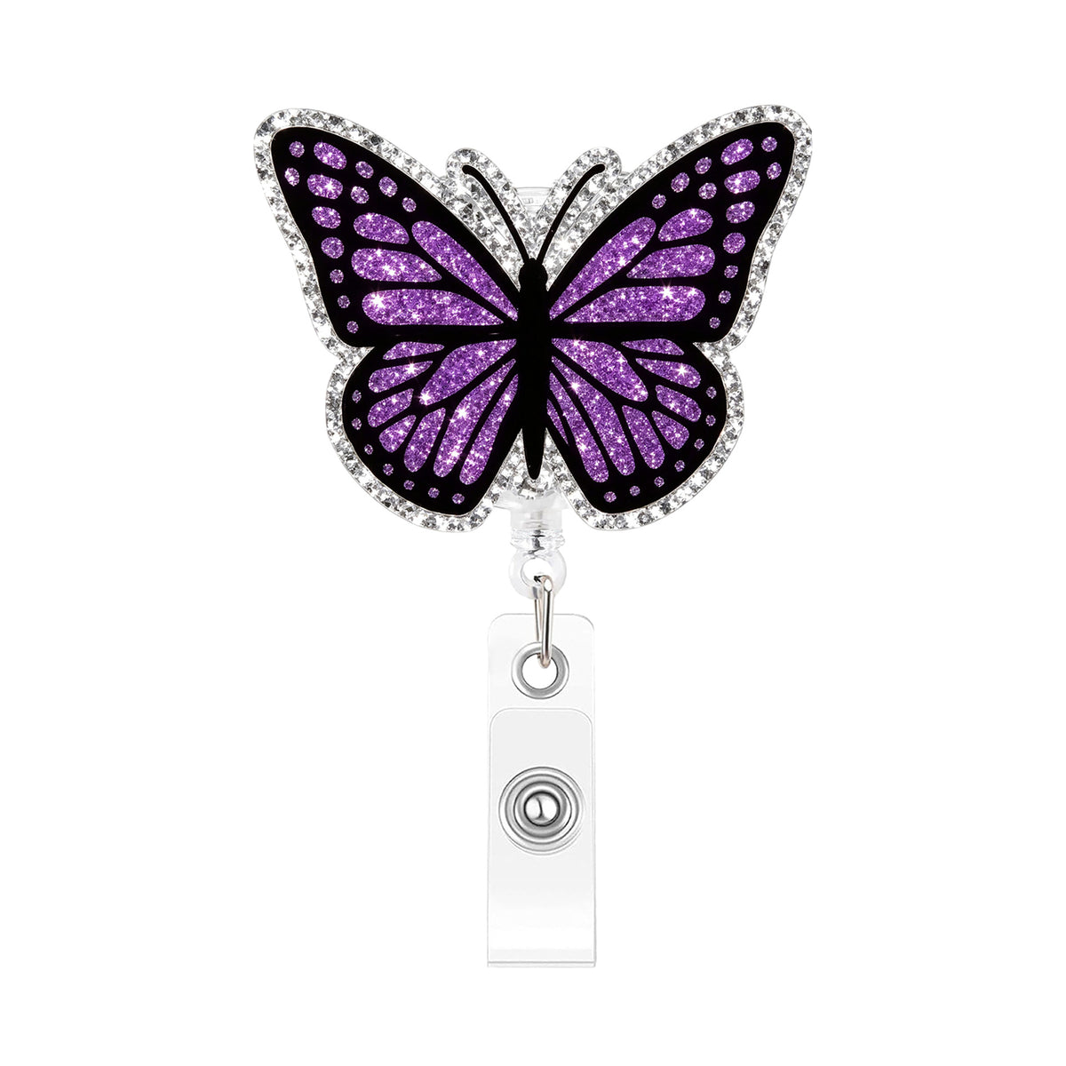 Glitter Butterfly Nurse Badge Holder