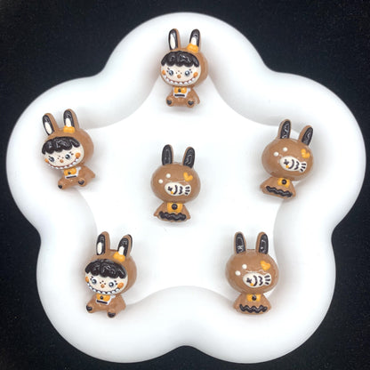 Caramel Bubu Hand Painted Beads 1pc