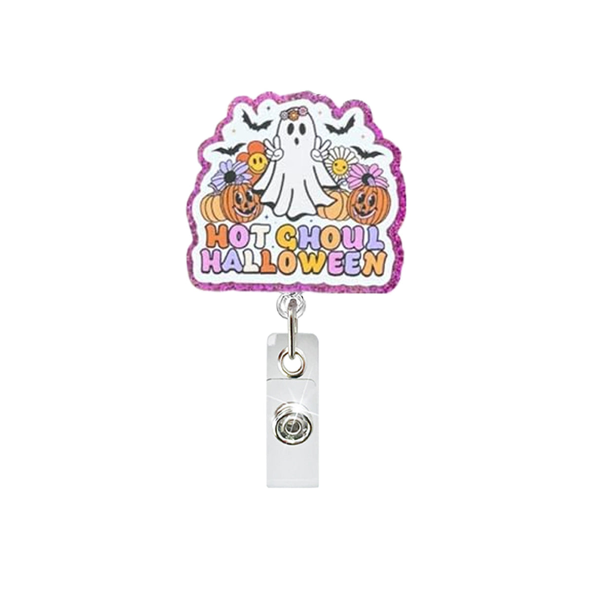 Halloween Ghost Nurse Badge Holder