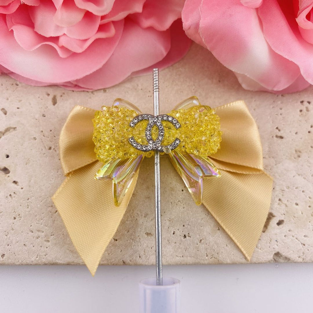 CC Rhinestone Ribbon Bow Topper