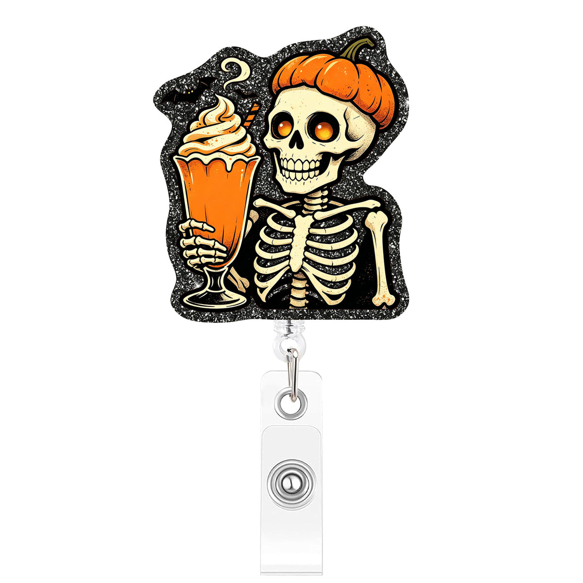 Halloween Skeleton Nurse Badge Holder