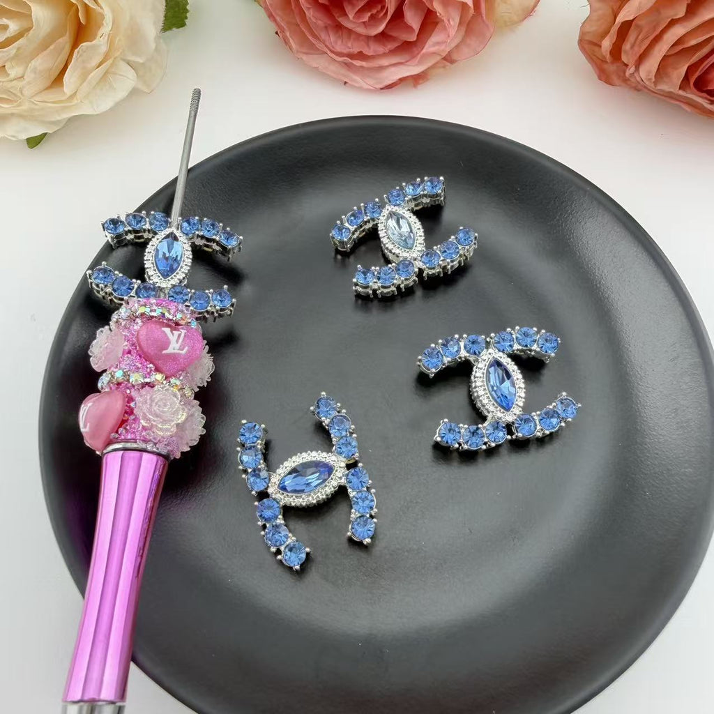 Rhinestone Interlocking C Alloy Topper